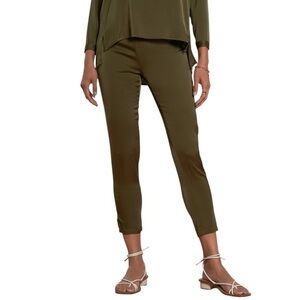 Nouvelle Silk95Five Havana Silk Pull-on Pant Womens Medium in Olive Green